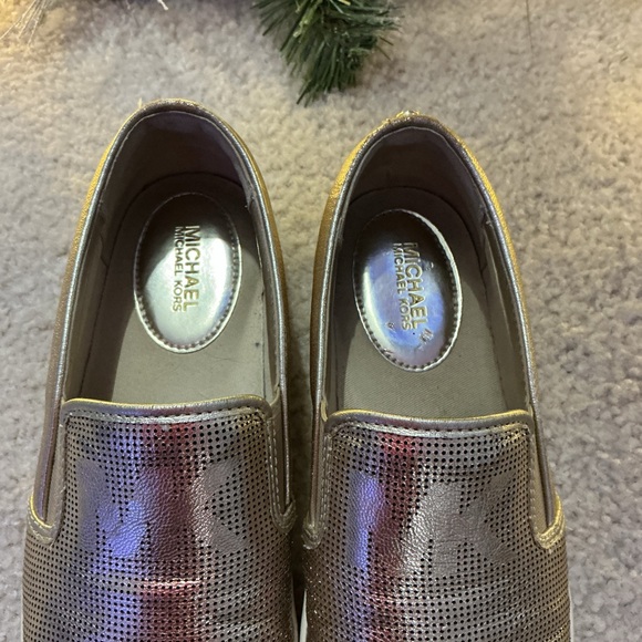 Michael Kors Gold Slip-On Loafers - Picture 6 of 10